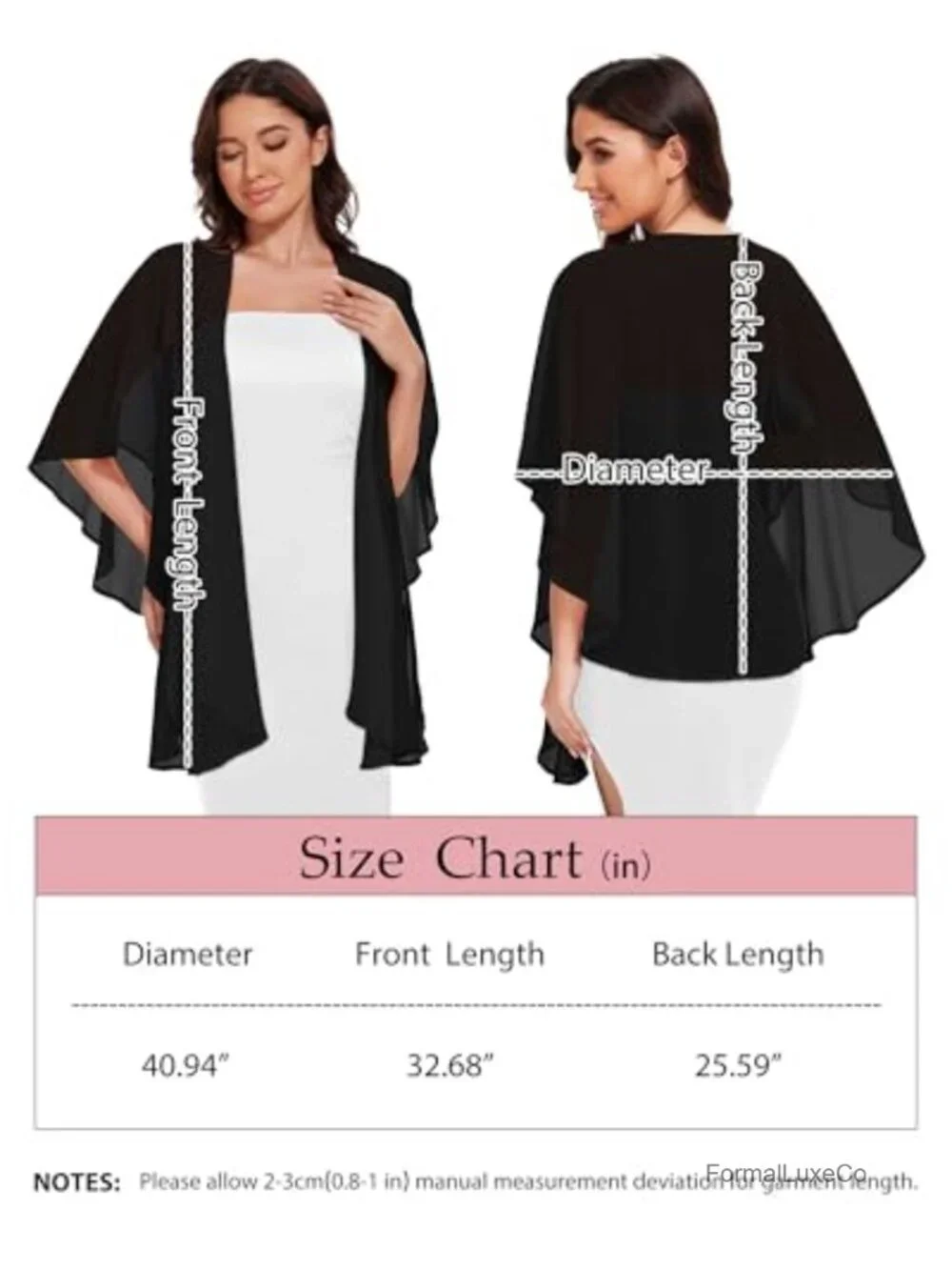 Women's Chiffon Shawl Wrap Sheer Cover Up for Evening Dresses, Machine Wash,